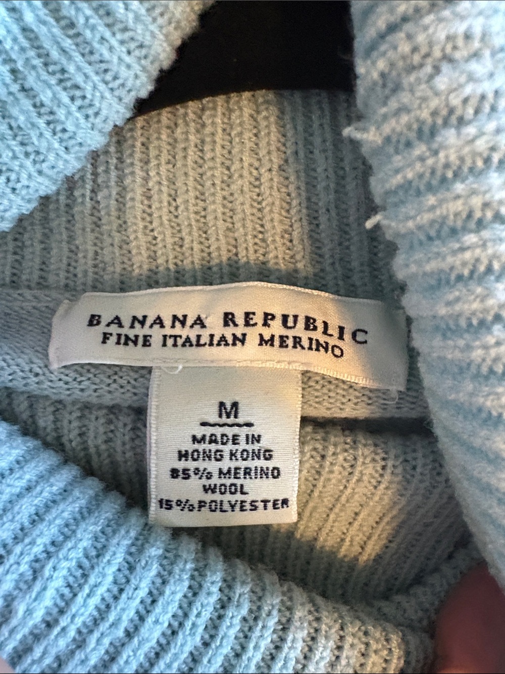 Banana Republic Light Blue Fine Italian Merino Wool Turtleneck Sweater - Picture 8 of 10